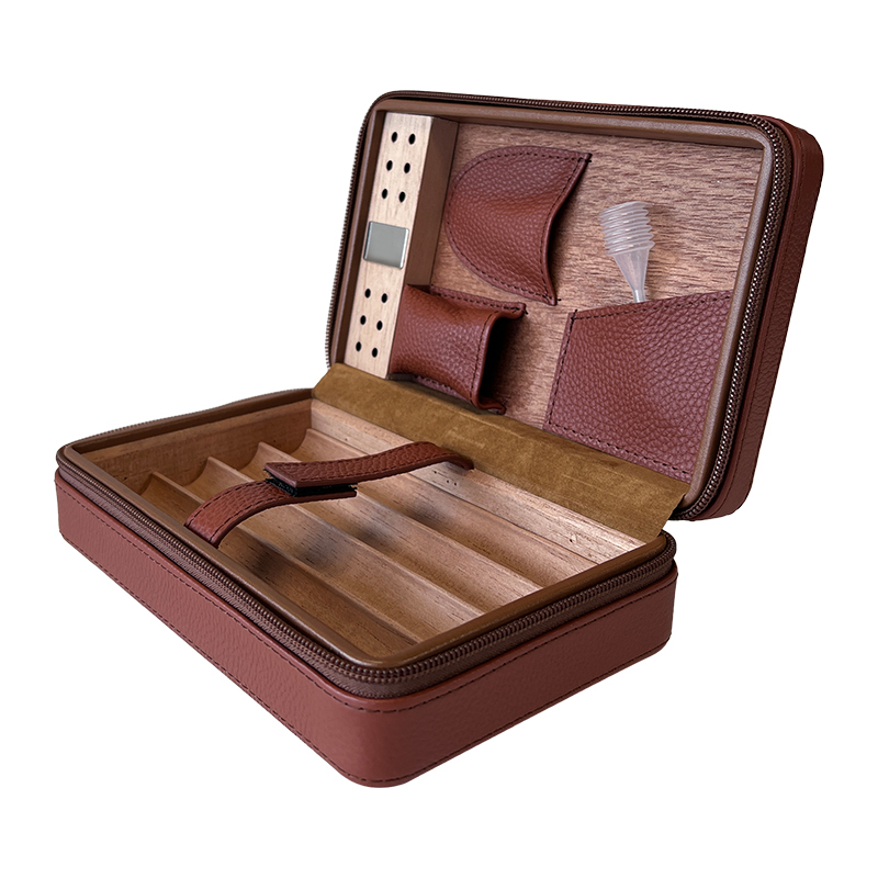 caja de regalo de cigarros de cuero portátil